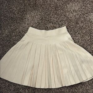 Elegant Cream Pleated Skirt